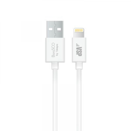 Кабель BoraSCO USB/Lightning 1м, белый (37338)
