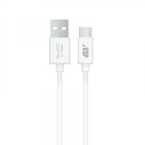 Кабель BoraSCO USB/Type-C 2А 1м, белый (34850)