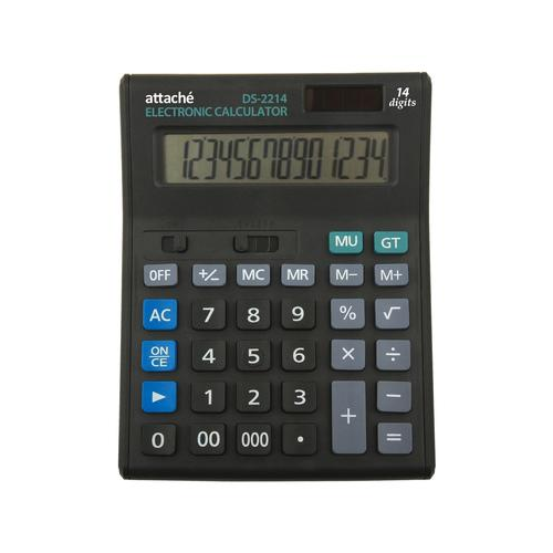 Калькулятор настольный "Attache Economy", 14 разрядов, цвет черный
