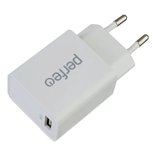 Сетевое зарядное устройство Perfeo I4619, 1 USB, 2,1 A, white