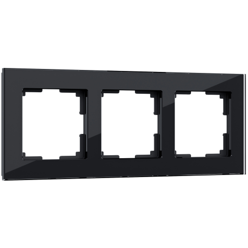 Рамка для розетки / выключателяна 3 поста Werkel W0031108 Favorit черный стекло