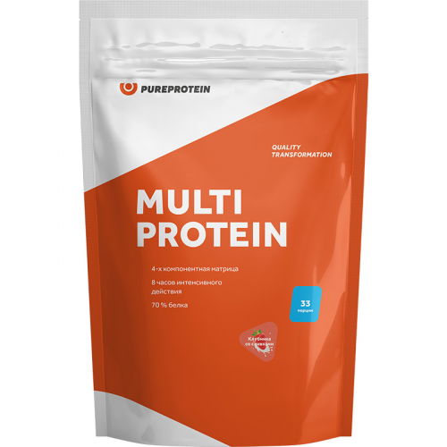 Протеин PureProtein Multi Protein, 1000 г, клубника со сливками