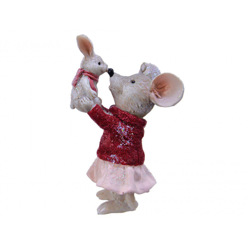 Елочная игрушка Kaemingk Мышка и зайчонок 172026 10 см разноцветный 1 шт