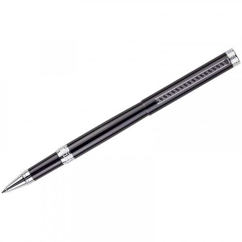 Ручка-роллер Delucci "Classico", черная, 0,6 мм, цвет корпуса-черный/хром