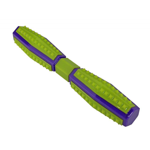 Жевательная игрушка для собак DOGMAN Палка с шипами, зеленый, фиолетовый, 28 см
