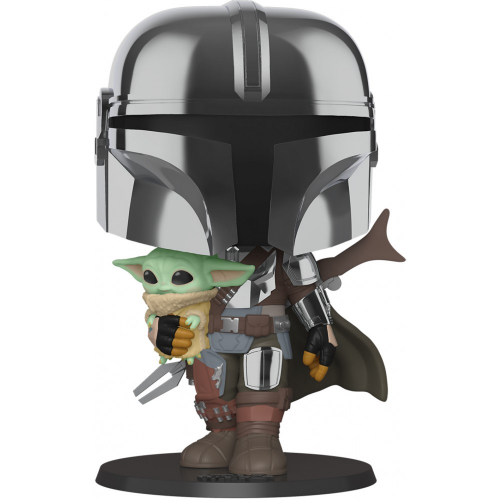 Фигурка Funko POP! Bobble Star Wars Mandalorian Mandalorian with Child Chrome 10 49931