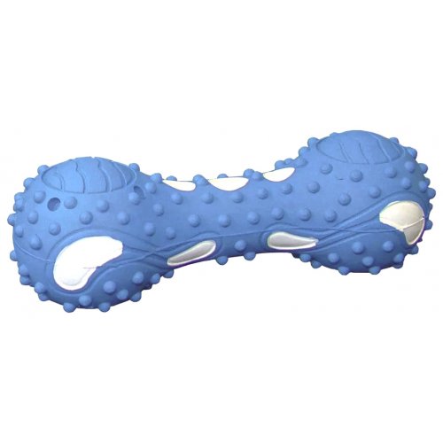 Жевательная игрушка для собак Nobby Гантель, голубой, белый, 13 см