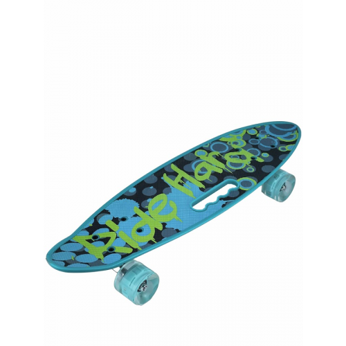 Скейт детский Пенниборд, M1.11, 60x16 см (голубой), светящиеся колеса Like Goods