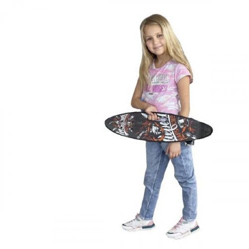 Скейт детский Пенниборд, M1.8, 60x16 см (черный), светящиеся колеса Like Goods