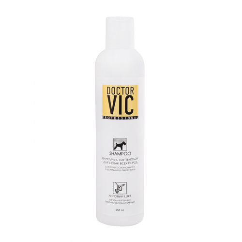 Шампунь для собак Doctor VIC PROFESSIONAL с пантенолом, Липовый цвет, 250 мл