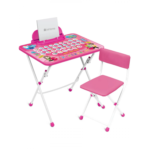 Комплект детской мебели InHome НМИ2, складной, для возраста 3-7 лет, пенал, розовый