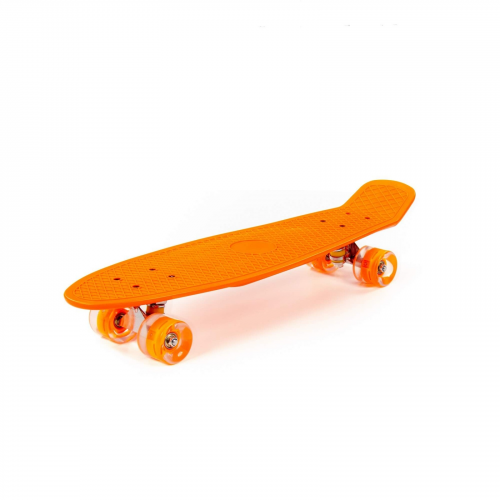 Скейтборд Полесье оранжевый с оранжевыми колесами, 66 см