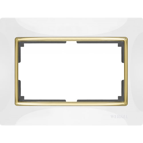 Рамка для выключателя Werkel WL03-Frame-01-DBL-white-GD a035260 белый/золото