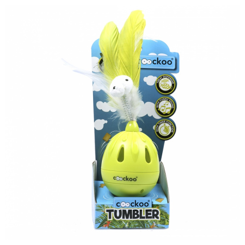 Интерактивная игрушка для кошек Ebi Tumbler, пластик, желтый, 19,5 см