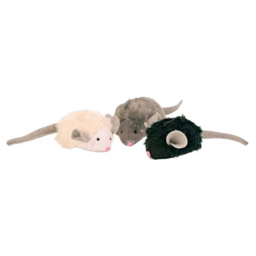 Мягкая игрушка для кошек TRIXIE Squeaky Mice плюш, в ассортименте, 6 см