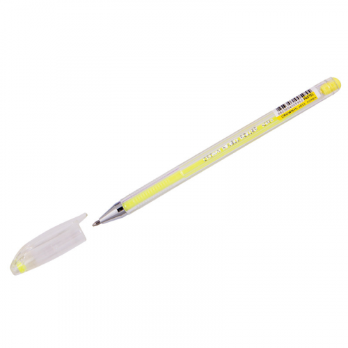 Ручка гелевая Crown Hi-Jell Pastel HJR-500P, желтая, 0,8 мм, 1 шт
