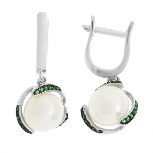 Серьги женские из серебра Balex Jewellery 2433930260, жемчуг/фианит