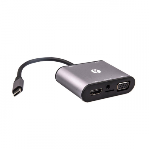 Адаптер Telecom USB Type-C-HDMI/3xUSB A/USB Type-C/MicroSD/Jack 3.5, M-F Grey (CU425M)