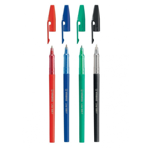 Ручка шариковая с маслянными чернилами 0,38мм STABILO Liner, 4 цвета