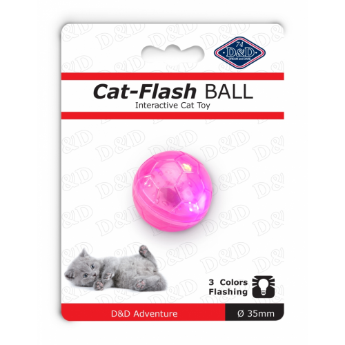 Мяч для кошек Ebi светящийся, пластик, розовый, 3.5 см