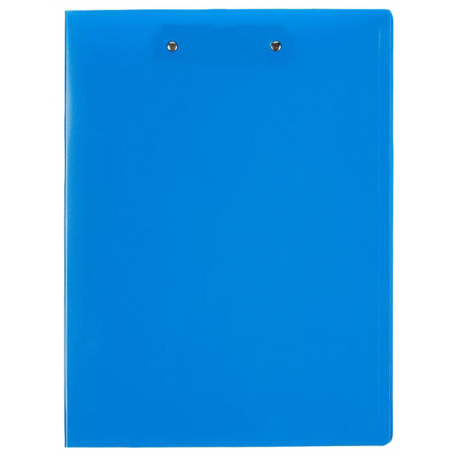 Папка с зажимом А4 0.7 мм синяя (до 150 листов, боковой и верхний зажим), 1087541