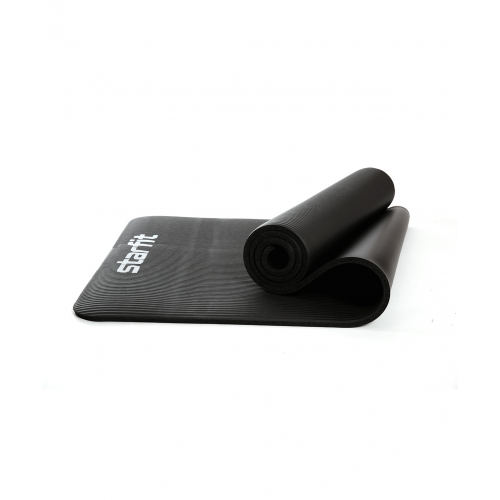 Коврик для йоги и фитнеса STARFIT FM-301 NBR, 1,0 см, 183x58 см, черный