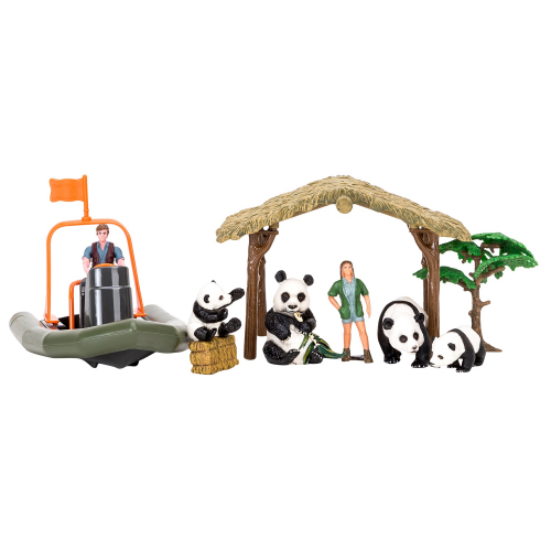 Игровой набор Masai Mara 10 предметов: Ферма, панды, лодка, фермер, инвентарь