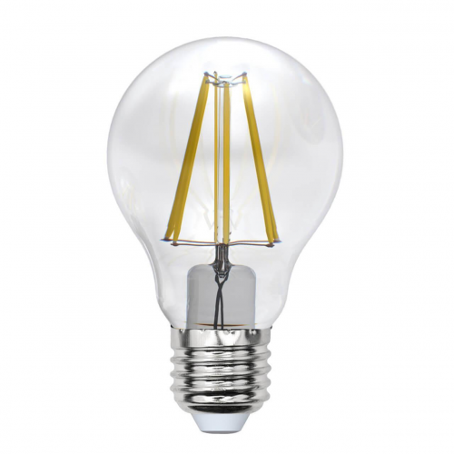 Лампа светодиодная филаментная Uniel E27 7W 3000K прозрачная