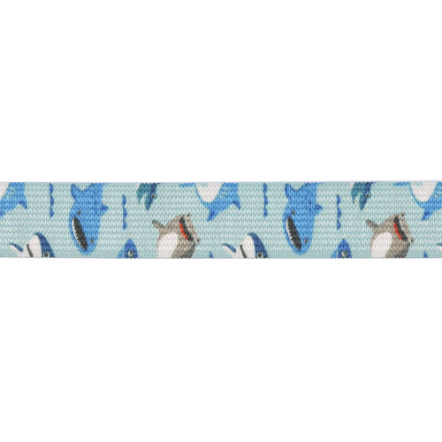 Лента эластичная декоративная "Акулы", 20 мм x 10 м