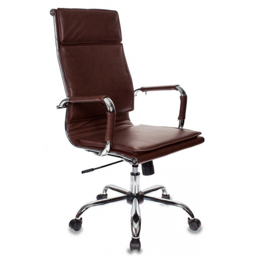 Кресло руководителя Бюрократ CH-993/BROWN, коричневый/хром