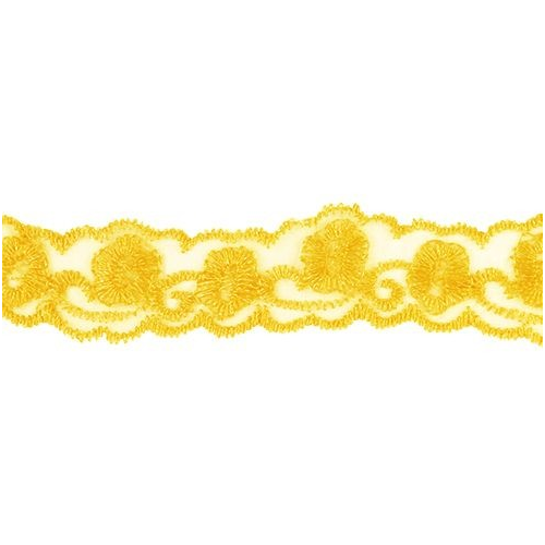 Кружево органза, 23 мм x 13,71 м, цвет: 012 жёлтый, арт. 7712060