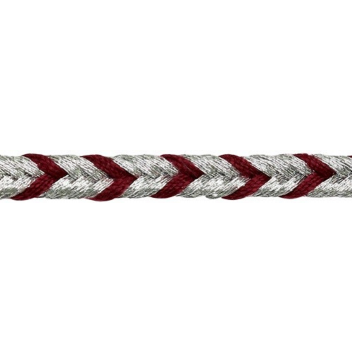 Шнур декоративный "Косичка", цвет: 5 серый, красный, 3 мм x 50 м, арт. 1AS-192