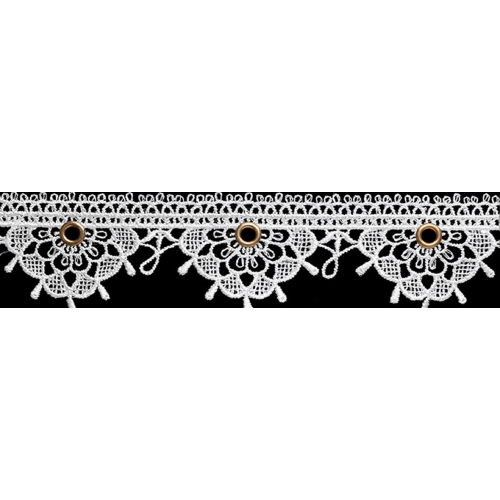 Кружево матовое гипюр с люверсами, 3,5 см x 13,72 м, цвет: белый, арт. 3AR072