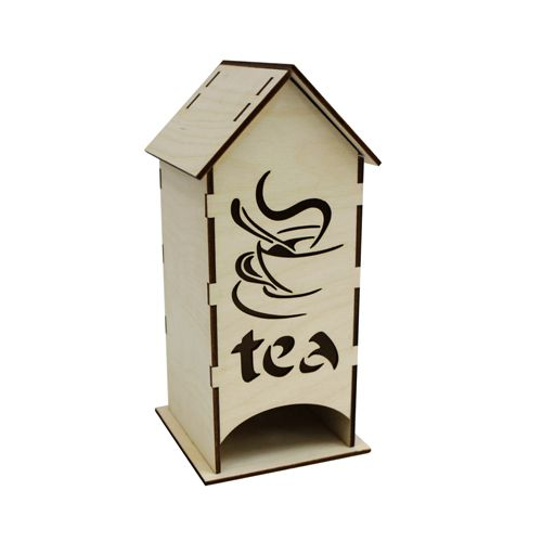 L-442 Деревянная заготовка Астра Чайный домик Чай, 19,5х8х8 см
