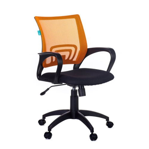 Офисное кресло KC-1/Сиденье ткань TW-11 (черная)/Спинка сетка TW-38-3 (оранжевая)