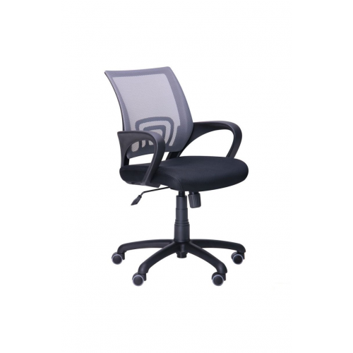 Офисное кресло KC-1/Сиденье ткань TW-11(черная)/спинка сетка TW-04(серая)