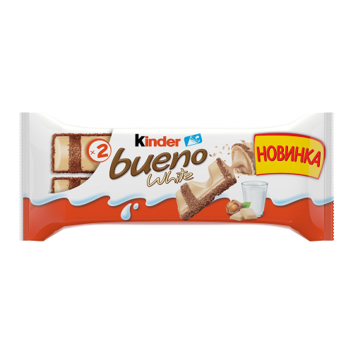 Батончик Kinder киндер буэно в белом шоколаде 39 г
