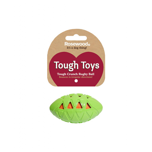 Жевательная игрушка для собак Rosewood Tough Toys Rugby Ball, зеленый, 18 см