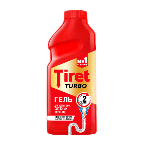Средство для очистки труб и сливов Tiret turbo 500 мл