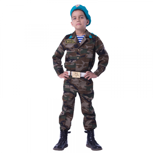 Карнавальный костюм Батик Военный, цв. зеленый р.116