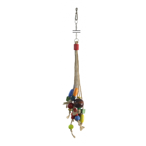 Подвеска для попугаев Triol Бусины на веревочке, разноцветный, 6х6х25 см