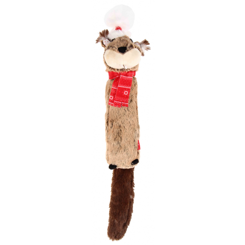 Мягкая игрушка для собак GiGwi Белка с большой пищалкой, длина 43 см