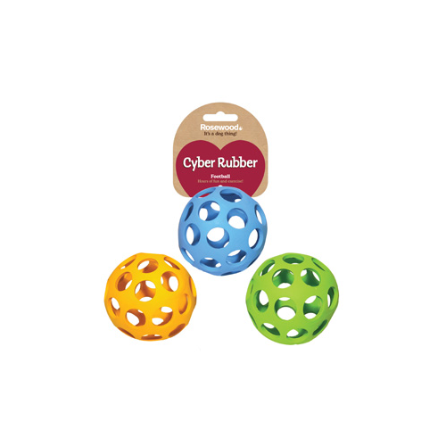 Жевательная игрушка для собак Rosewood Сyber Rubber Мяч с дырками, в ассортименте, 13 см