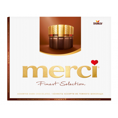 Набор конфет из темного шоколада Merci с начинкой и без начинки 250 г