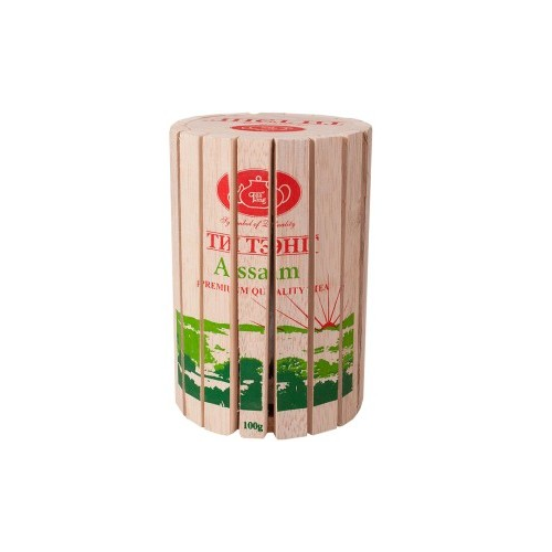 Чай весовой зеленый Ти Тэнг Assam в круглой деревянной коробке 100 г