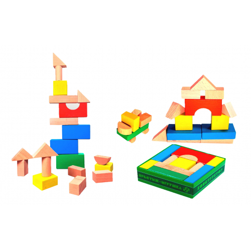 Конструктор деревянный Престиж-игрушка Конструктор деревянный цветной 20 деталей
