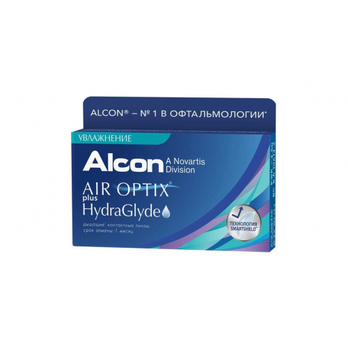 Контактные линзы ALCON Air Optix plus HydraGlyde 3 линзы +4,00