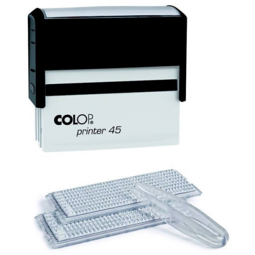 Штамп самонаборный Colop Printer 45 SET-F РУС с рамкой. 2 кассы. 7 строк. Поле: 82х25 мм