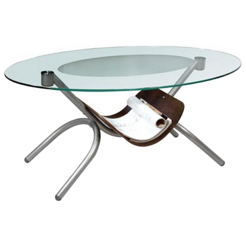 Журнальный столик Мебелик Дуэт 2 659 110х70х50 см, металлик/прозрачное