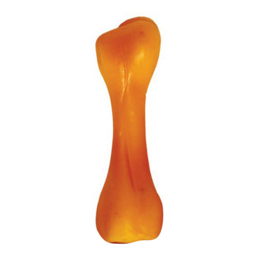 Жевательная игрушка для собак Triol Кость из винила, оранжевая, 15 см
